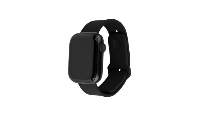 Fixed Sporty rihmakomplekt Apple Watch 42/44/45mm jaoks 170-235 mm must silikoon
