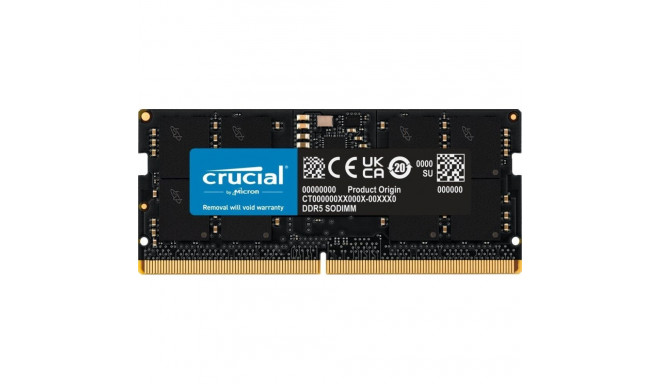 sülearvuti mälu Crucial SODIMM, DDR5, 16 GB, 5200 MHz, CL42 (CT16G52C42S5)