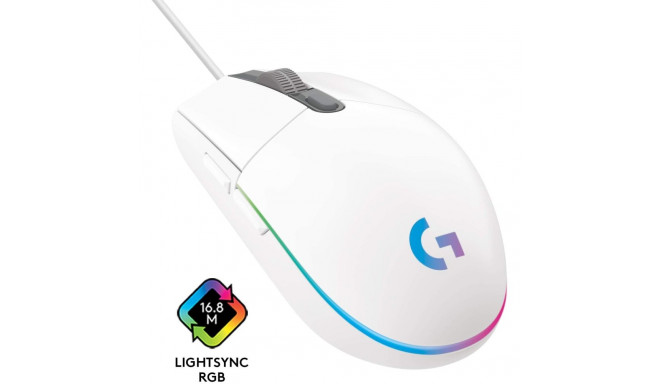 Gaming mouse LOGITECH G203, wired, white