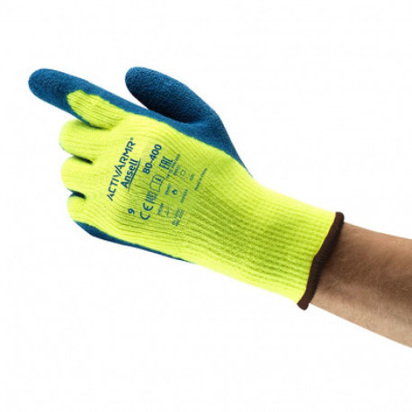 Ansell ActivArmr® 80-400 winter safety gloves – cut, abrasion, and cold resistant, size 9, fleece-li
