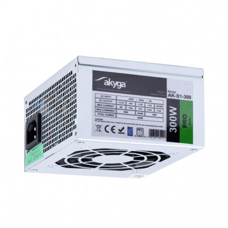 Akyga toiteplokk AK-S1-300 300W 20+4 pin ATX SFX, hõbedane
