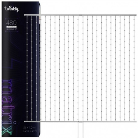 Twinkly Matrix - 480 RGB LED kerapärlitega tuled, läbipaistev juhe, 3,3x3,3 jalga, F-tüüpi pistik