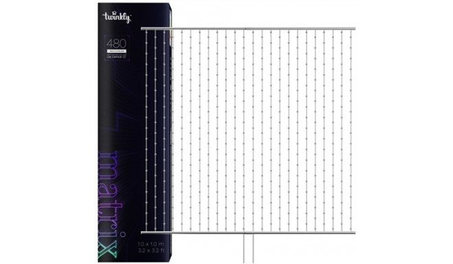 Twinkly Matrix - 480 RGB LED kerapärlitega tuled, läbipaistev juhe, 3,3x3,3 jalga, F-tüüpi pistik