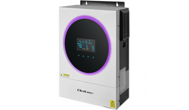 Qoltec 53874 hübriid päikesepaneeli inverter off-grid 4kVA | 4kW | 120A | MPPT | LCD | Wi-Fi | BMS |