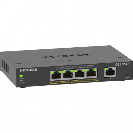 NETGEAR 5-porti gigabitine Etherneti PoE+ switch (GS305EP) hallatav L2/L3 gigabitine Ethernet (10/10
