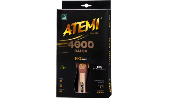 Atemi 4000 Balsa anatomical ping pong racket