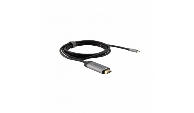 Verbatim 49144 videokaabli adapter 1,5 m USB Type-C HDMI must, hõbe