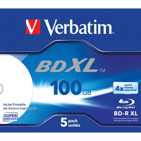 Verbatim BD-R XL 100GB* 4x lai tindiprinditav 5 tk karbis