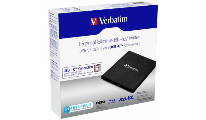 Verbatim 43889 optical disc drive Blu-Ray RW Black
