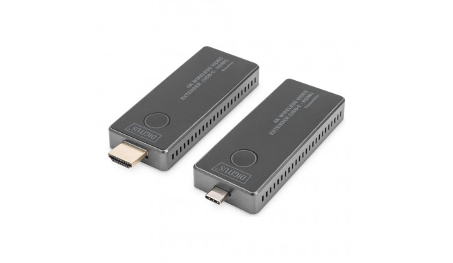 Digitus 4K juhtmevaba video pikendaja, 30 m (USB-C - HDMI) DS-55324 must/hõbedane