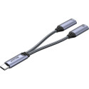 Unitek USB-C - USB-C x2 USB Adapter Silver (M206A)