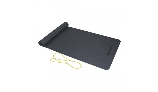 Tunturi TPE Yogamat, 3mm, Anthracite with Yellow cord