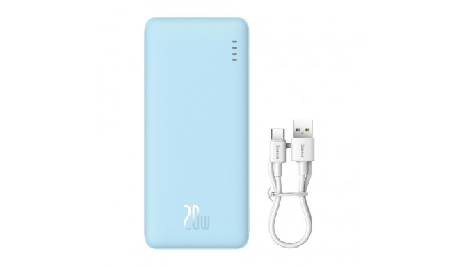 Baseus Airpow 20W 20000mAh Power Bank with White Baseus Simple Series USB-A - USB-C 50cm Cable - Blu