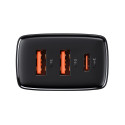 Baseus Compact fast charger 2x USB / USB Type C 30W 3A Power Delivery Quick Charge black (CCXJ-E01)