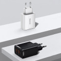 Baseus Compact fast charger 2x USB / USB Type C 30W 3A Power Delivery Quick Charge black (CCXJ-E01)