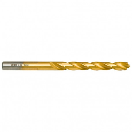 Wiertło do metalu Baildon DIN 338 RN 8,5 mm, HSS TiN (S), 117-75 mm (chwyt 3-płaszczyznowy)