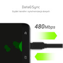 USB Cable - Green Cell KABGC03 0.25m USB A to USB C Black