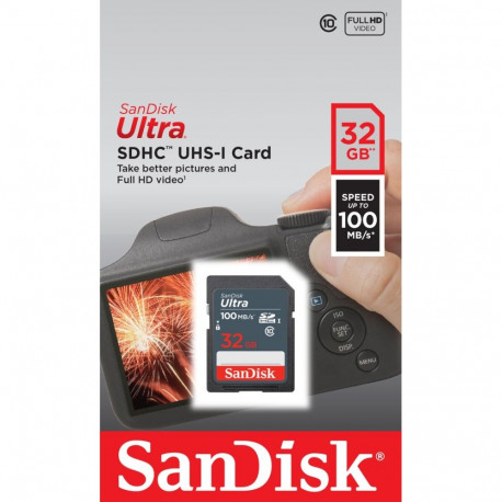 Memory Card - Sandisk Ultra 32GB Uhs-i Class 10, Black