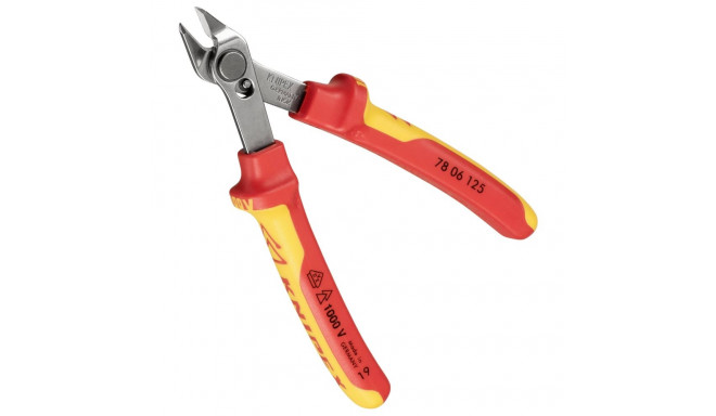 KNIPEX Electronic Super Knips 78 06 125, electronics pliers (red/yellow, with opening spring and ope