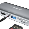 DUDAO A15PRO laptop dock/port replicator Wired USB 3.2 Gen 1 (3.1 Gen 1) Type-A + Type-C Grey