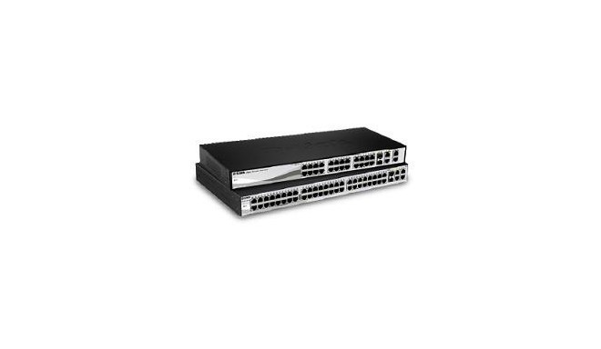 D-Link switch 24-port 10/100 Smart + 2 Combo 1000BaseT/SFP + 2 Gigabit