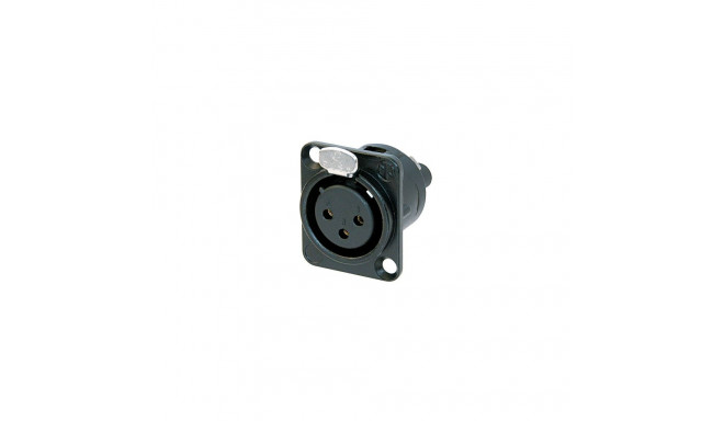 XLR 3 pesa paneelile, must  NC3FD-S-1-B, kruvikinnitus