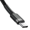 BASEUS cable Type C to Type C Power Delivery PD60W 2.0 (3A 20V) Cafule CATKLF-HG1 2m gray+black