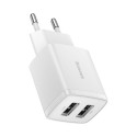 BASEUS wall charger 2 x USB A 2,1A 10,5W CCXJ010202 white