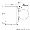 Bosch Esiküljelt Laetav Pesumasin WNC254ARSN Energiasäästlikkuse Klass A/D 10,5 kg Pesumaht 1400 p/m