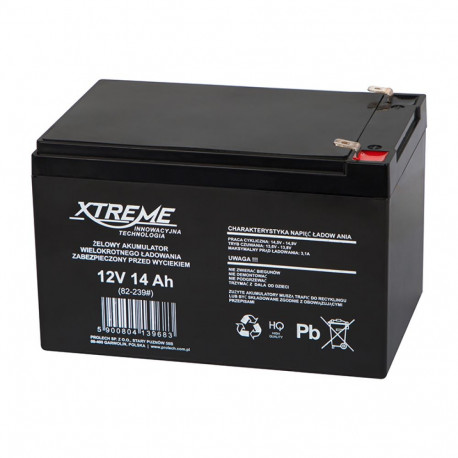 82-239# Akumulator żelowy 12v 14ah xtreme 152x75x99_6,5