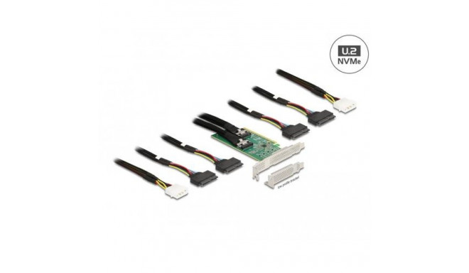 DeLOCK PCI Express 4.0 x16 Card to 4 x SFF-8639 NVMe - Bifurcation - Low Profile Form Factor
