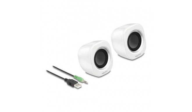 DeLOCK Mini Stereo PC Speaker with 3.5 mm stereo jack male and USB powered