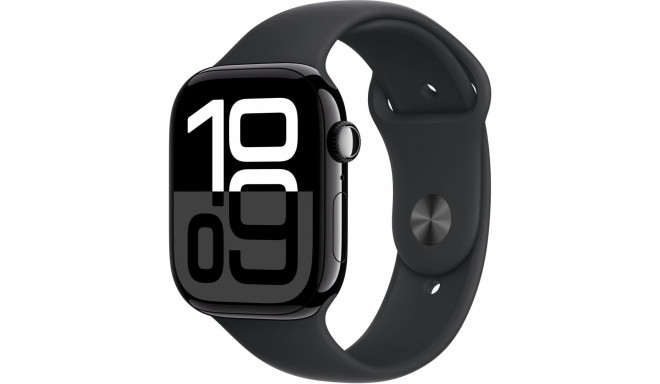 "APPLE Watch Series 10 GPS 46mm Jet Black Aluminium Case with Black Sport Band - S/M"