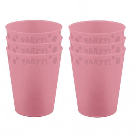 Procos atkārtoti lietojama ballīšu krūze 250ml, 6 gab, rozā pastelis
