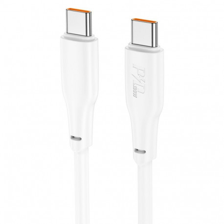 Cable USB C to USB C Hoco 3A 100W 2 m X93 white