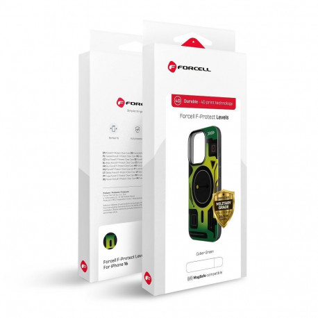 Case for iPhone 16 PRO Forcell F-Protect Levels Dual Layer 4D technology compatible with Military Dr