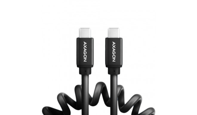Axagon Data and charging USB 2.0 cable 1.1 m long. PD 60W, 3A. Black twisted.