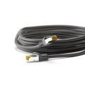 Goobay RJ45 Patch Cord CAT 6A S/FTP (PiMF), 500 MHz, with CAT 7 Raw Cable, black, 25m