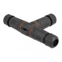 DeLOCK Cable connector T-shape for outdoor 2 pin, IP68 waterproof, screwable, cable diameter 4.5 - 7