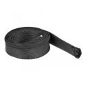 DeLOCK Braided Sleeve with zip fastener heat-resistant 2 m x 50 mm black