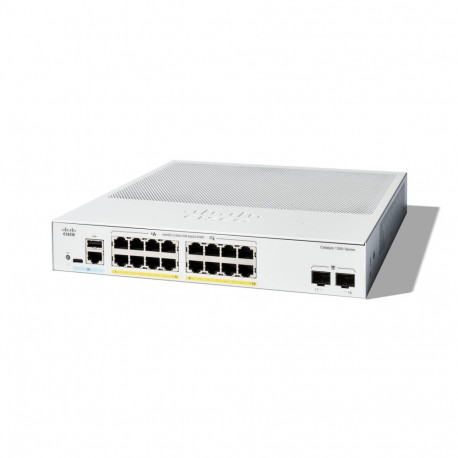 Cisco hallatav võrgulüliti Catalyst 1300-16FP-2G, 16 GE-porti, täielik PoE, 2x1GE SFP, piiratud elua