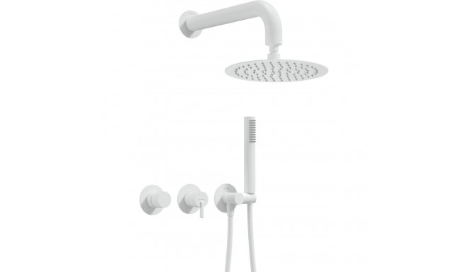 Concealed shower set with overhead shower - with horizontal mixer