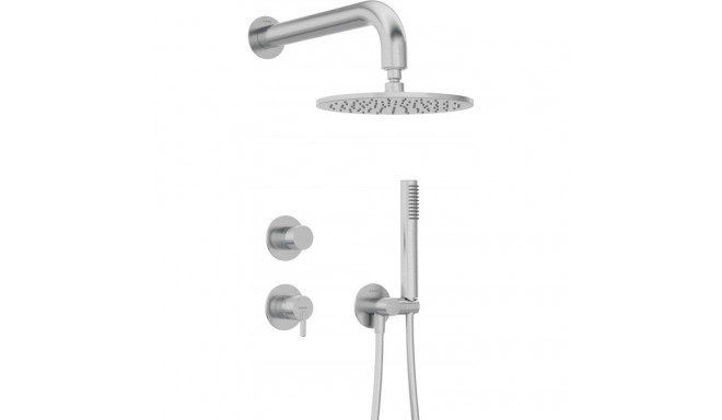 Concealed shower set with overhead shower