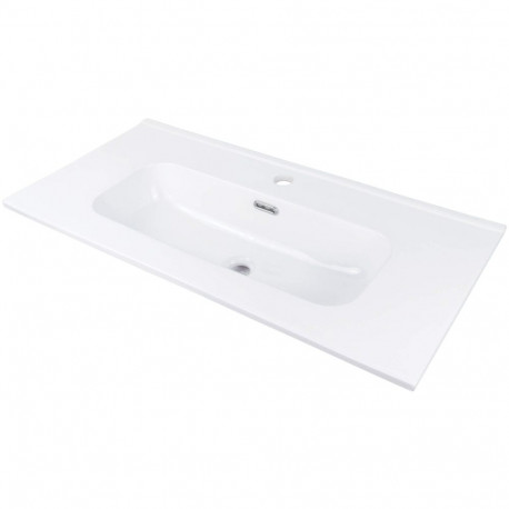Ceramic recessed washbasin with space for a tap - 80 cm
