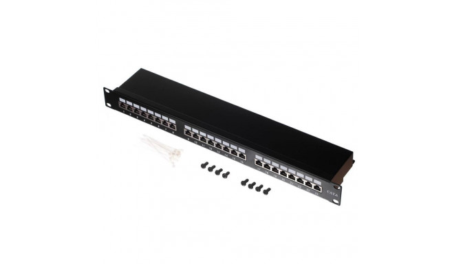 Patch Panel 19'' Netrack 24-Port Cat.6 FTP, with Shelf