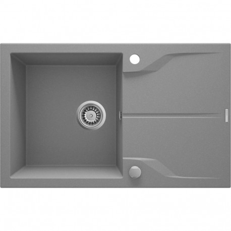 1-bowl granite sink with drainer - mounted flush with the worktop