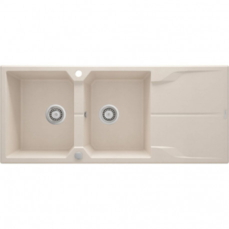 2-bowl granite sink with drainer