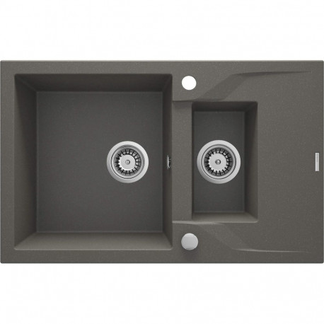 1.5-bowl granite sink with drainer