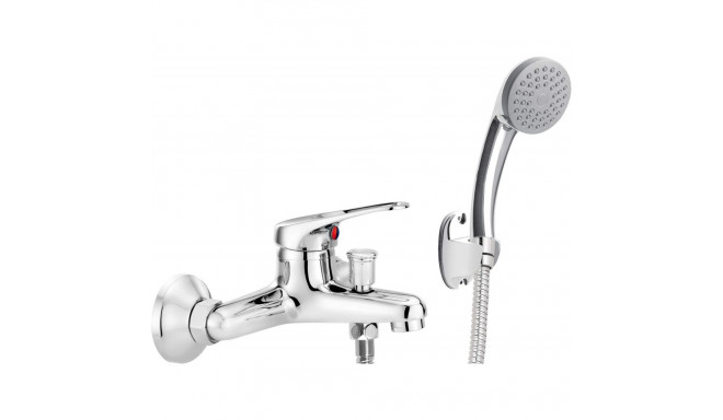 Wall-mounted bathtub mixer with shower set