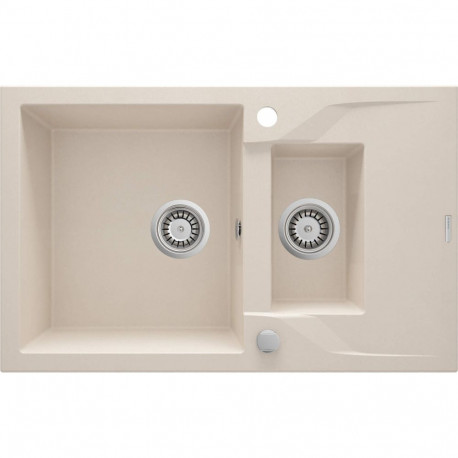 1.5-bowl granite sink with drainer